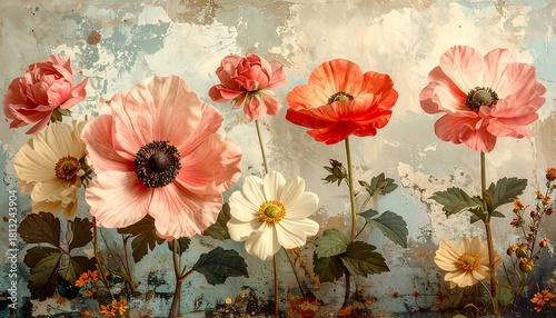 Floral Still Life - A Symphony of Colors and Textures in Bloom.