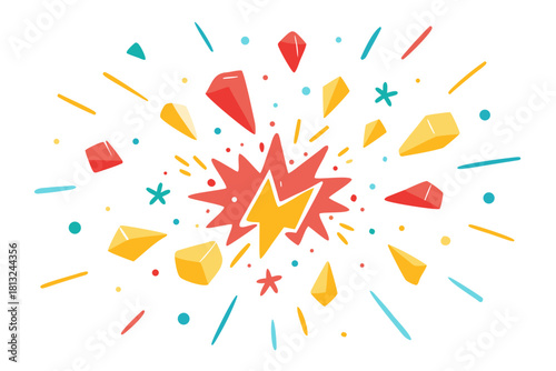 funky crayon doodle geometric shapes pattern icons