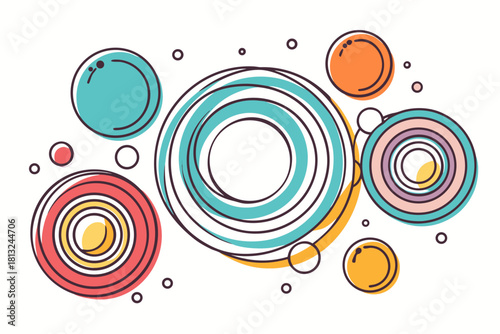 funky crayon doodle geometric shapes pattern icons