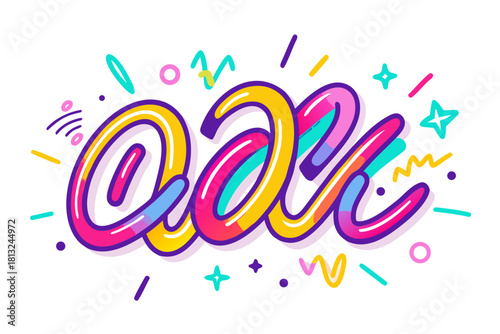 funky crayon doodle geometric shapes pattern icons