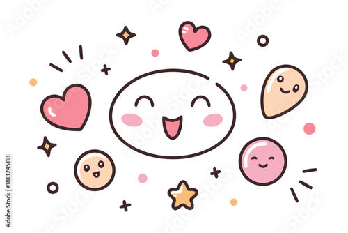 funky crayon doodle geometric shapes pattern icons