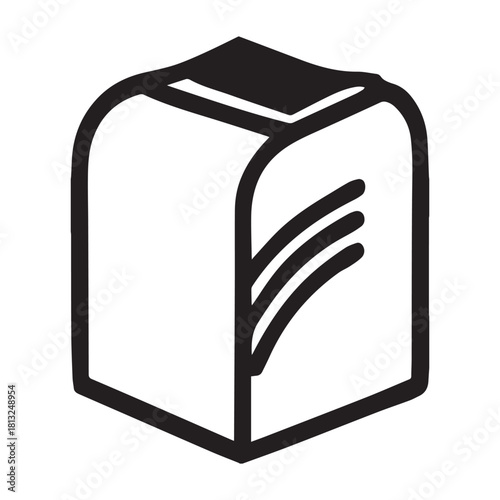 Simple line art icon of a milk carton a beverage container for dairy products and drinks