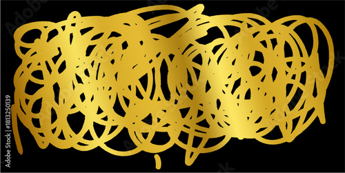 Golden Tangled Line Vector Ideal for abstract backgrounds, luxury textures, stress, or complex structure concepts in premium design projects.