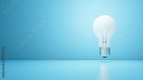 Lightbulb casting a reflection on a polished surface, emphasizing clarity and creativity.