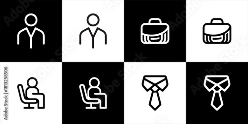 Minimalist Professional Business and Job Line Icons Collection