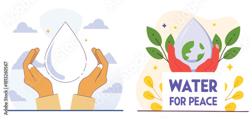 Water for Peace: A graphic showcasing the need for global water conservation.