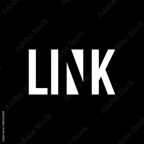 LINK Wordmark on Black Background logo sign symbol flat stock vector design