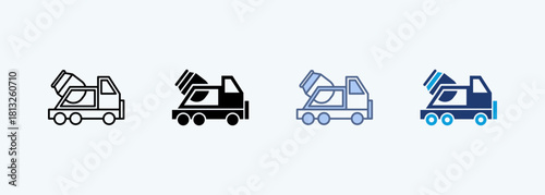 Cement Truck multiple style icon collection