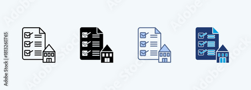 Building Permit multiple style icon collection