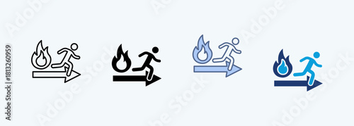 Fire Exit multiple style icon collection