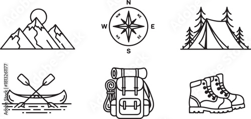 Adventure Travel Icon Set – Camping, Hiking, Exploration Symbols
Outdoor Exploration Line Icons – Mountains, Ships, Maps & More
Travel and Adventure Outline Icons Pack for Outdoor Activities