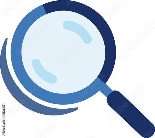 A simple and modern magnifying glass icon in blue tones, representing search, zoom, and discovery concepts. Ideal for apps, websites, and user interface projects