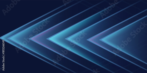 Dynamic convergence of geometric blue arrowheads for sleek digital background, highlighting symmetrical precision with a luminous depth and a modern, technological aesthetic