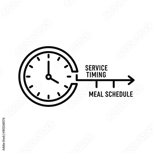 Outline icon illustrating service timing and meal schedule planning
