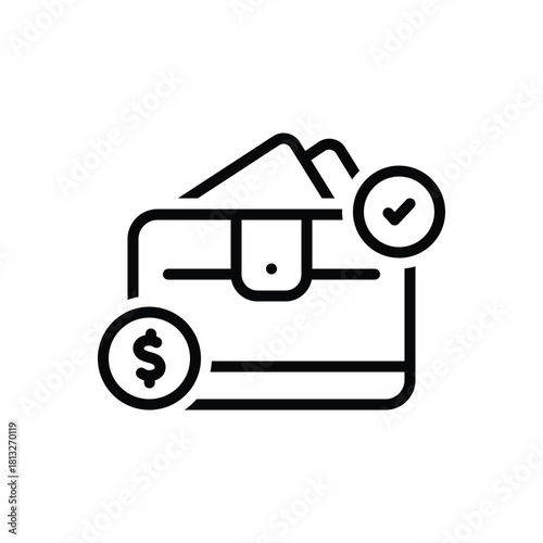 Black line icon for wallet pay