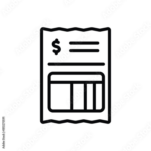 Black line icon for bill tracker