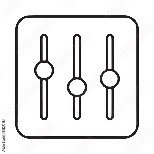 Simple icon of three vertical sliders controls