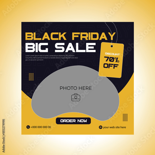black friday sale post social template 