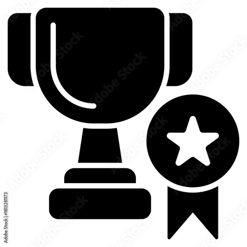 Award Glyph Black Icon Illustration
