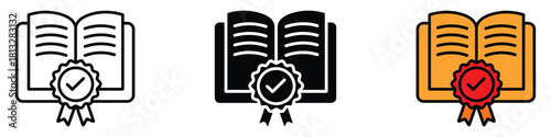 Best seller book icon vector. education, learning, success, approved, verified, quality, and achievement symbol. vector illustration.