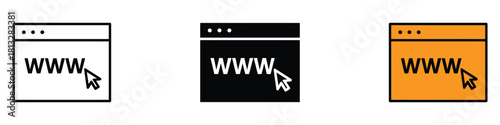 Internet Browser icon vector. world wide web, internet access symbol. vector illustration.