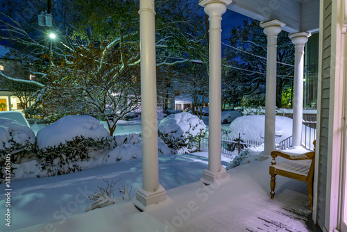 Historic Accumulation of 10 inches of Snow in Uptown New Orleans from the Front Porch of Historic Home on January 21, 2025