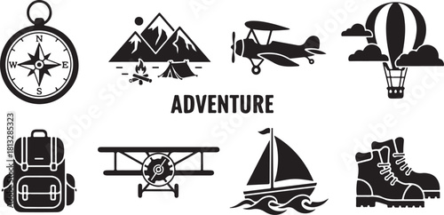 Adventure Travel Icon Set – Camping, Hiking, Exploration Symbols
Outdoor Exploration Line Icons – Mountains, Ships, Maps & More
Travel and Adventure Outline Icons Pack for Outdoor Activities