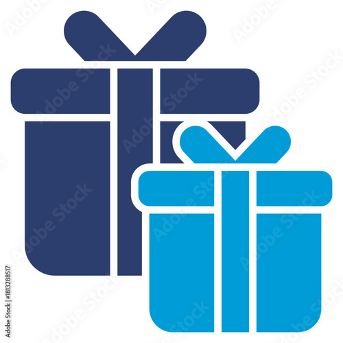 Gift Glyph Blue Icon Illustration
