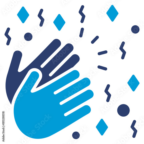 Celebration Glyph Blue Icon Illustration