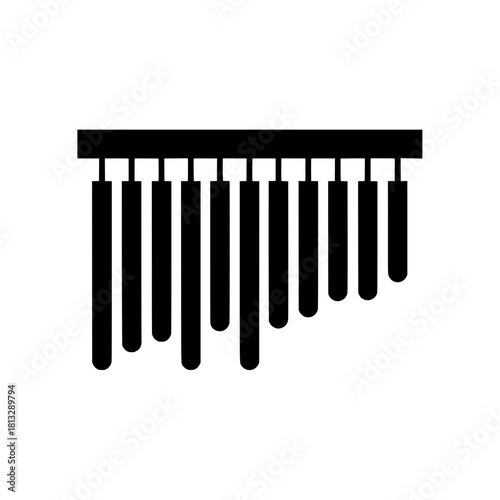 Vertical Pan Flute or Pan Pipes Wind Instrument Icon