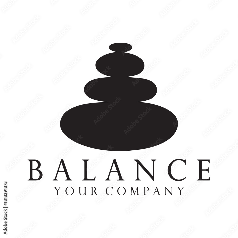 Fotografie Wide Flat Zen Stone Structure Symbolizing Deep Stability Through Minimal Black F