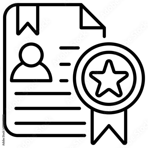 Certification Line Icon Illustration