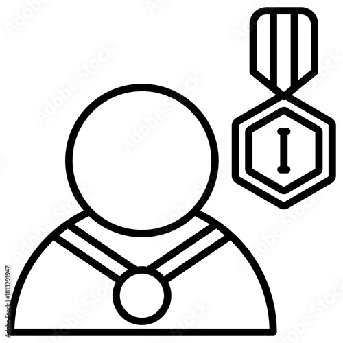 Winner Line Icon Illustration