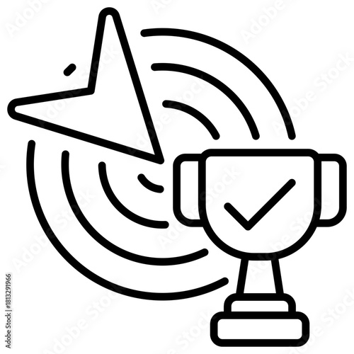 Achievement Line Icon Illustration