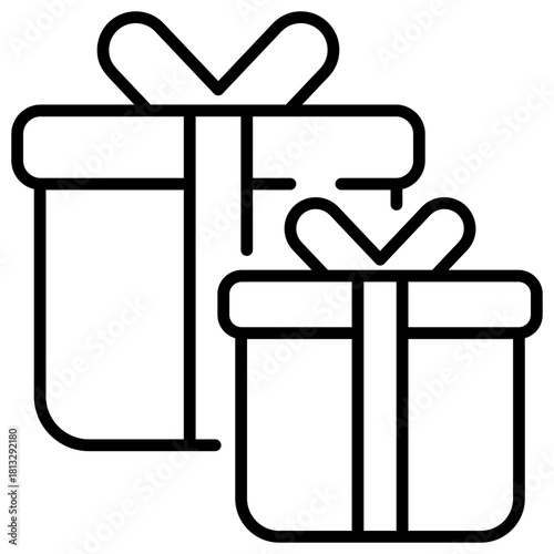 Gift Line Icon Illustration