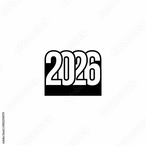 Icon Number 2026 vector illustration