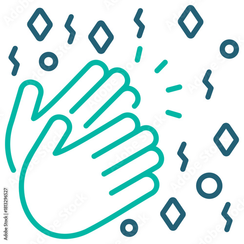 Celebration Line Blue Icon Illustration