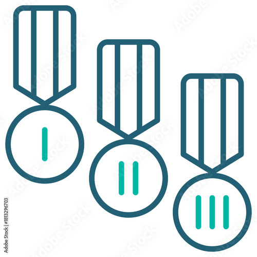 Medal Line Blue Icon Illustration