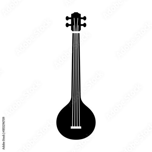 Acoustic Guitar Icon with Shoulder Strap - Playing Music