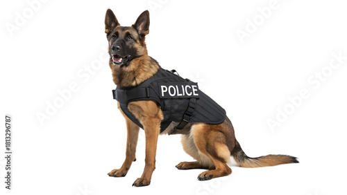 Police K9 German Shepherd Dog in Tactical Vest | Hyper-Realistic Law Enforcement Stock Image