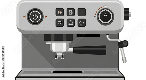 Espresso machine vector illustration for cafe and kitchen decor