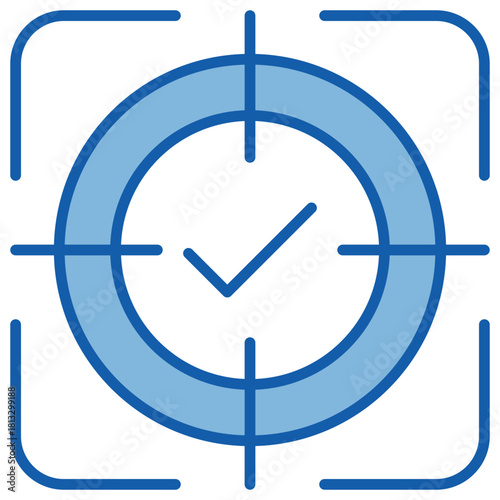 Success Blue White Icon Illustration