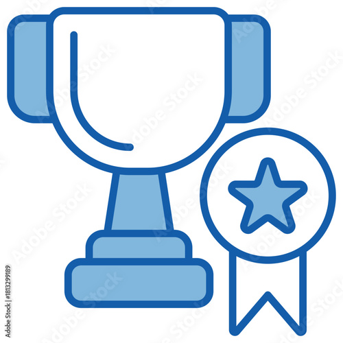 Award Blue White Icon Illustration