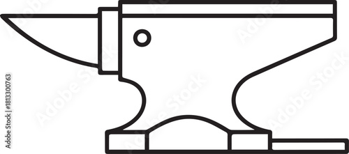 Classic blacksmith's anvil outline, a symbol of strength and resilience, perfect for industrial designs, historical themes, or representing stability and craftsmanship