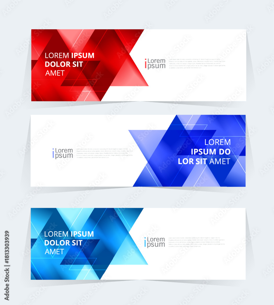 Fototapeta premium Geometric banner design with vector presentation template.