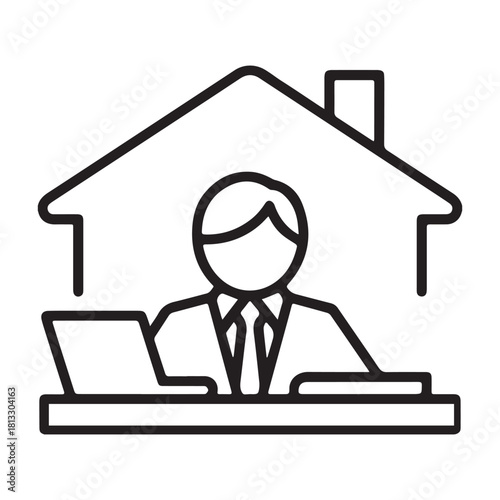 Person working remotely from home office