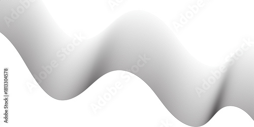 Vector abstract gradient wave Futuristic gray and white abstract background. geometric flowing web smoke sound music digital blend curve line texture backgound.	