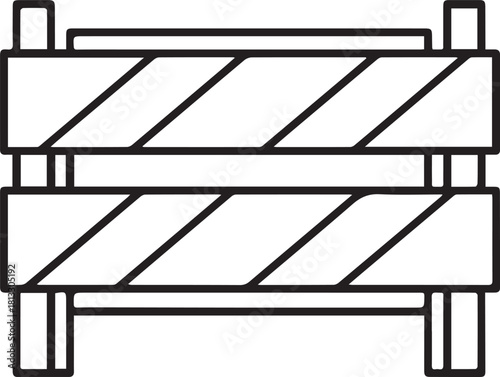 Striking construction barrier vector symbol for dynamic project designs, a safety sign for hazard awareness, great for infrastructure and urban development visuals