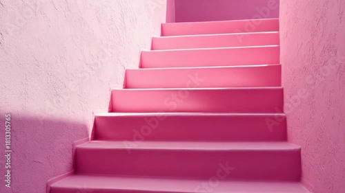 Pink Staircase Building Exterior