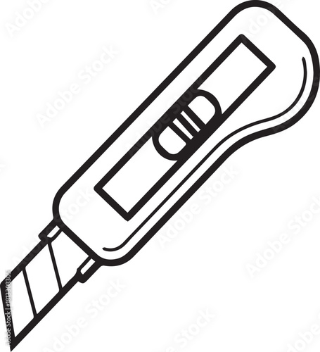 Precision craft knife tool illustration for DIY projects, perfect for creative hobbies, arts, and crafts with sharp blade ideal for detailed paper art